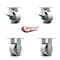 Service Caster 4 Inch Kingpinless Semi Steel Wheel Caster Brakes 2 Rigid, 2PK SCC-KP30S420-SSR-SLB-2-R-2 - alternate 4